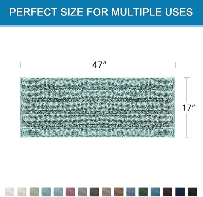 H.VERSAILTEX Bath Rugs for Bathroom Non Slip Bath Mats Extra Thick Chenille - Image 2