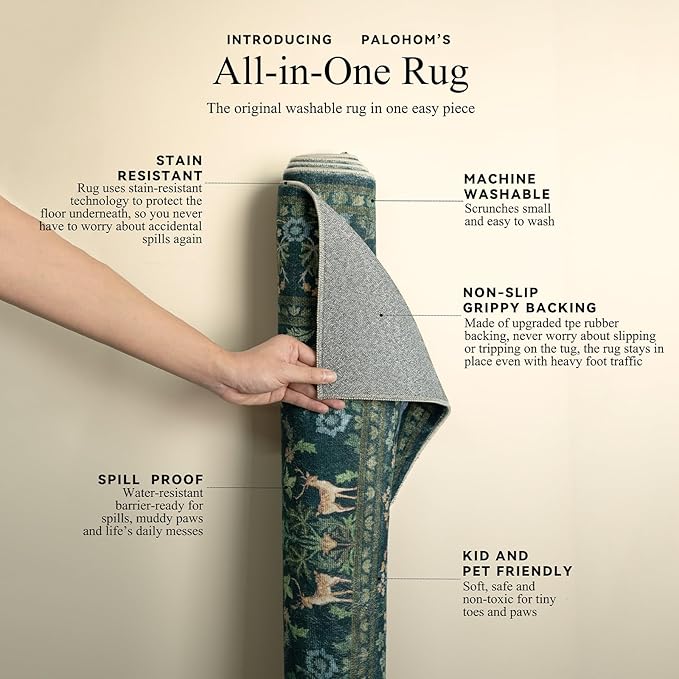 Washable Area Rugs for Living Room: 9x12 Rug Stain Resistant Non Slip Low Pile - Image 4