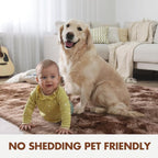 4x6 Ft Shag Brown Area Rug for Bedroom Living Room, Tie-Dyed Ultra Soft Fluffy - Image 4
