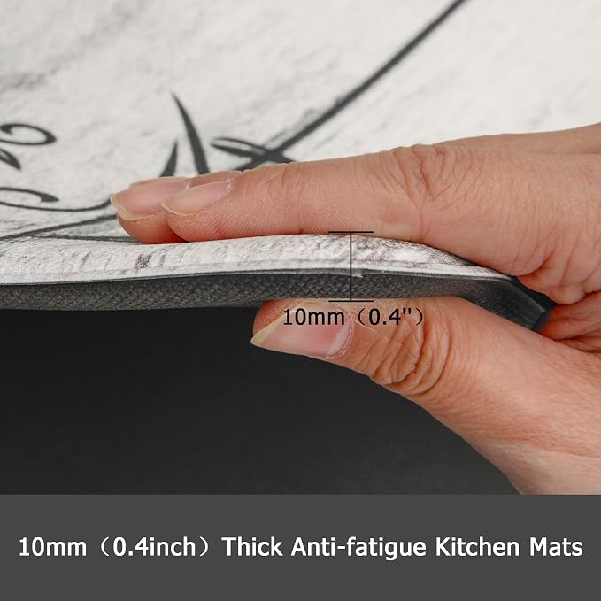 HEBE Anti Fatigue Kitchen Mat Set of 2 Non Slip Cushioned Kitchen Mats - Image 2