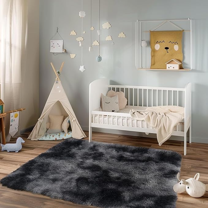 Mugorn 3x5 Rugs for Bedroom, Fluffy Area Rugs for Living Room, Soft Shag Kids - Image 6