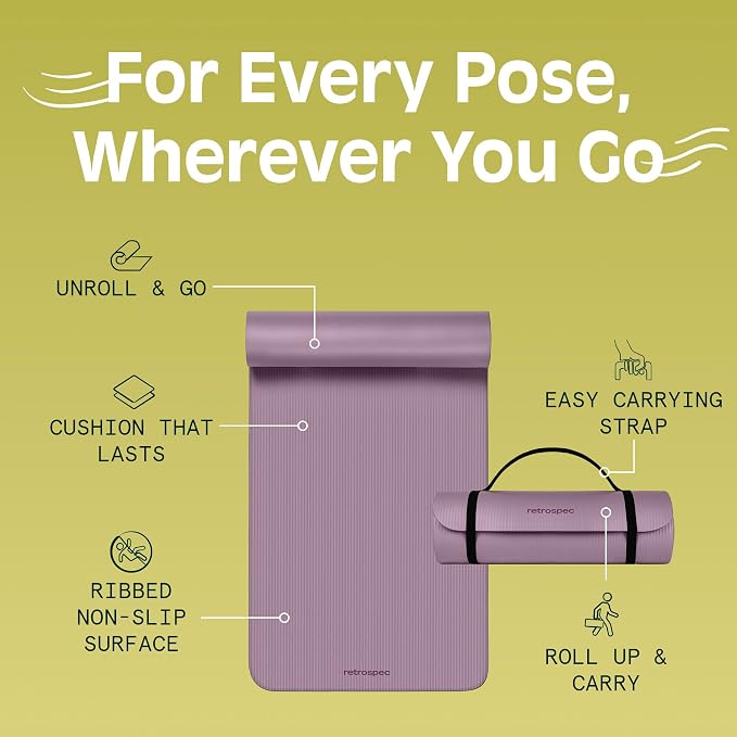 Retrospec Solana Yoga Mat 1" Thick w/Nylon Strap - Image 5