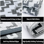 HUGEAR Outdoor Plastic Straw Rug, Waterproof Outdoor Rugs - Image 6