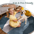 Abstract Round Rugs for Living Room, Circlr Area Rug for Bedroom 8ft Non Slip - Image 5