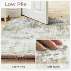 Neutral Area Rug 6x9 Washable Rugs - Image 3