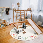 Topotdor Rainbow Round Kids Play Rug Alphabet Nursery Area Rug Extra Large Soft - Image 8