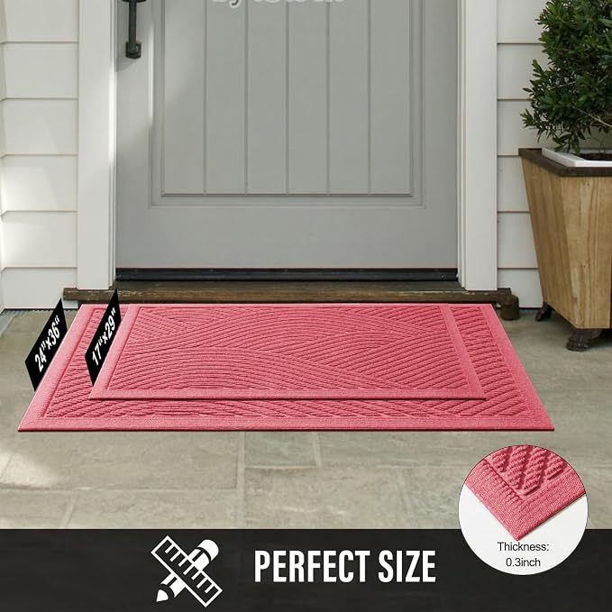HIYARD Sturdy Front Door Mat, Absorbent Muddy Dirt Resist Welcome Door Mats - Image 6