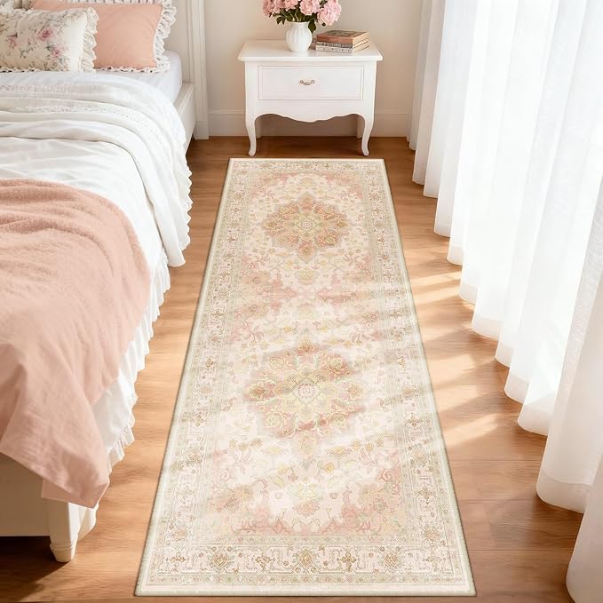 CAPALOCA Machine Washable Rugs Nursery Rug 2x6 Cute Girl Non Slip Low Pile - Image 2