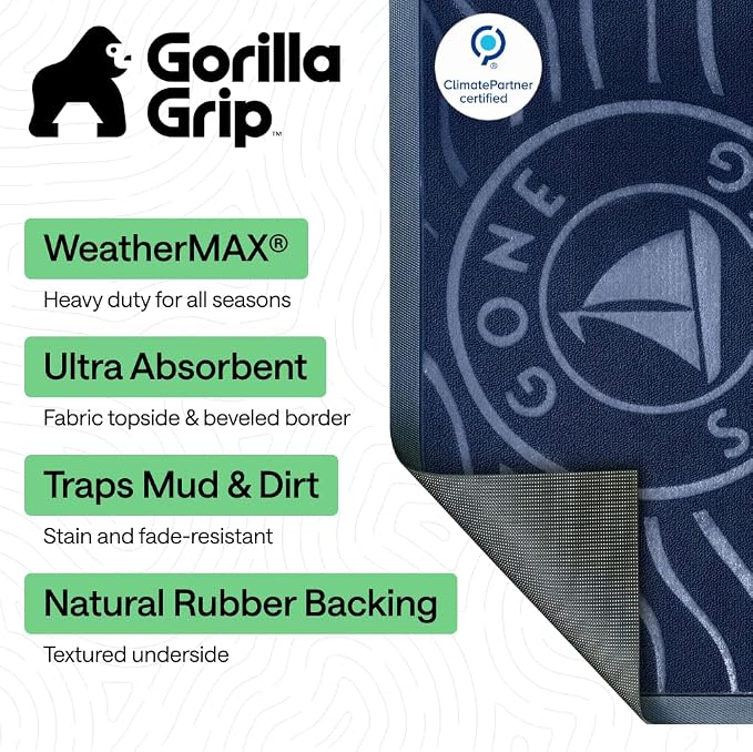 GORILLA GRIP 100% Waterproof All-Season WeatherMAX Doormat 35x23, US Designed - Image 2