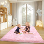 Mugorn Pink Fluffy Soft Rugs for Girls Bedroom, 4x6 Ft Shaggy Area Rugs for - Image 3