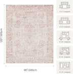 Rugxara 8x10 Pink Area Rug for Living Room & Bedroom, Large Washable Rugs for - Image 2