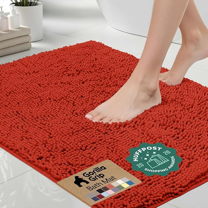 GORILLA GRIP Bath Rug Mat 44x26, Soft Absorbent Chenille, Quick Dry Microfiber by Unknown