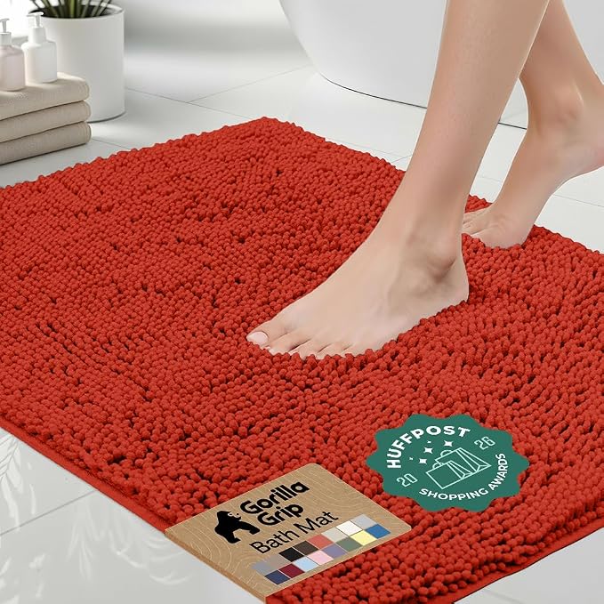 GORILLA GRIP Bath Rug Mat, Thick Soft Absorbent Chenille, Quick Dry Microfiber by Unknown