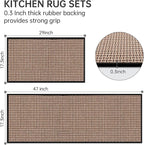eqivei Kitchen Rugs and Mats Non Skid Washable Set of 2 PCS, Absorbent Runner - Image 2