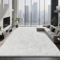 Shag Area Rugs for Bedroom Living Room, 6X9 Ultra Soft White Fluffy Area Rugs by Boshengya