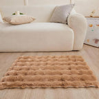 Coffee Rabbit Plush Rug 2'x3', Fluffy Shaggy Area Rug - Image 2