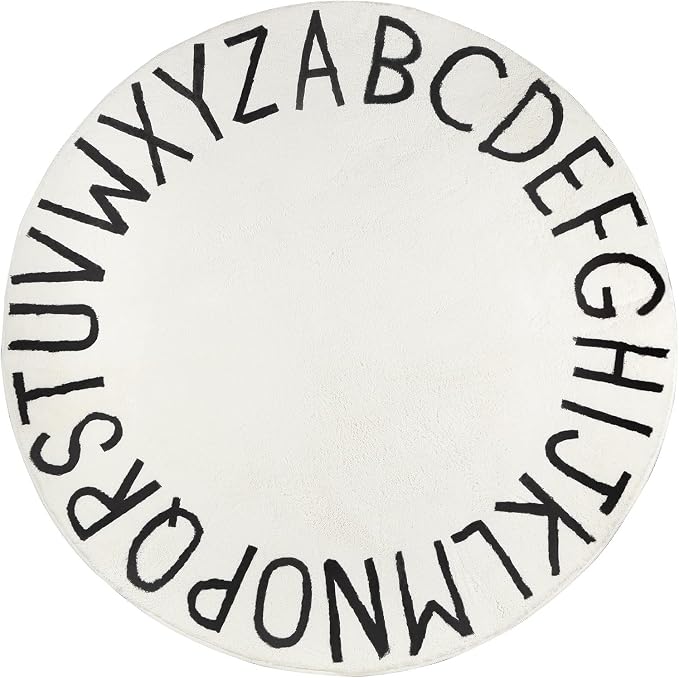 Topotdor Round Kids Play Rug Alphabet Nursery Area Rug Extra Large Soft by Topotdor