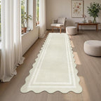 Washable Runner Rug 2.6x8 Kitchen Hallway Scalloped Rugs, Non Skid - Image 7