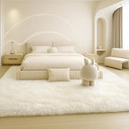 8x10 Area Rugs Living Room, Cream White Large Plush Fluffy Bedroom Carpet by Mtandyx
