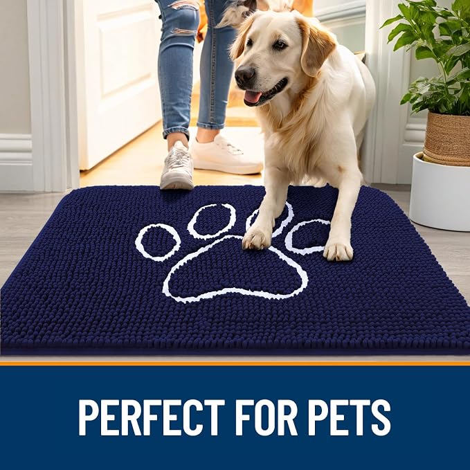 OLANLY Dog Door Mat for Muddy Paws 24x16, Paw Print Design, Absorbs Moisture - Image 6