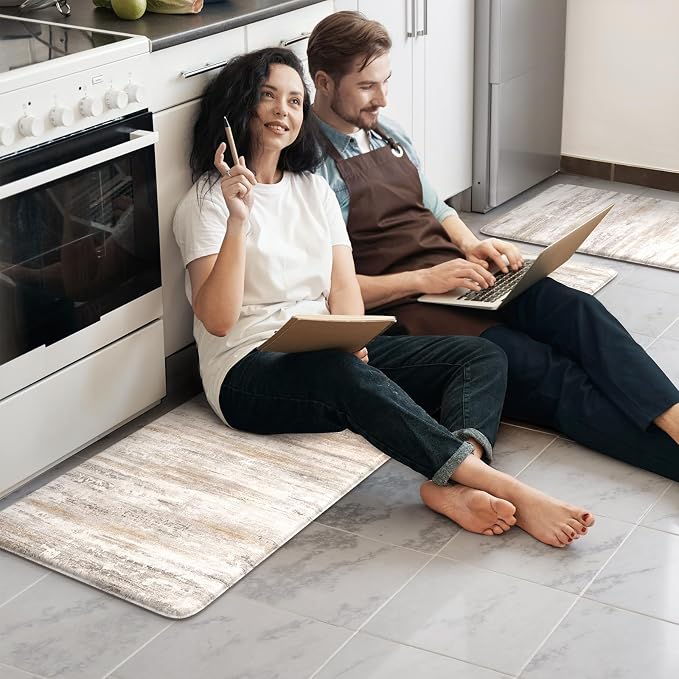 KIMODE Kitchen Mats Cushioned Anti Fatigue, Abstract Farmhouse Kitchen Rugs - Image 9