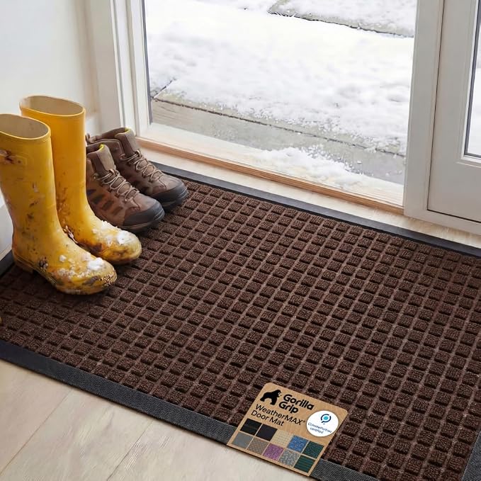 GORILLA GRIP 100% Waterproof All-Season WeatherMAX Doormat, US Designed Natural by Unknown