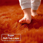 Amdrebio Burnt Orange Large Round Rugs 7Ft - Image 4