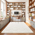 6x9 Cream White Washable Area Rug - Image 7