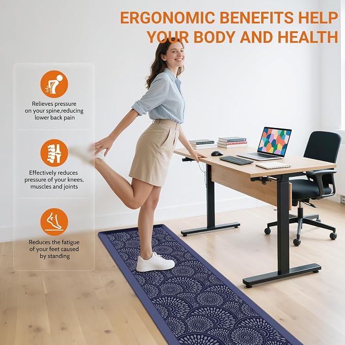 Mattitude 4/5 Inch Kitchen Mat, 20x46in Heavy Duty Ergonomic Comfort Foam - Image 5
