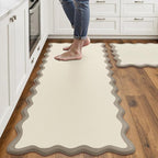 Arenarug Scalloped Kitchen Mats Rugs Sets of 2 Cushioned Anti Fatigue Floor Mat by ArenaRug