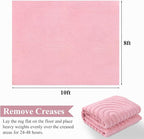 Pauwer Pink Area Rug for Girls Bedroom 8x10 Soft Fluffy Non Slip Machine - Image 2