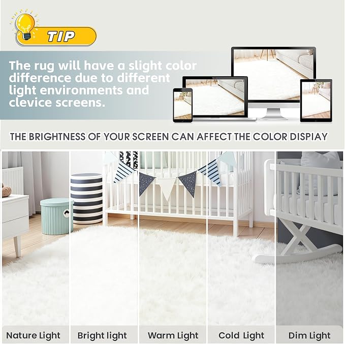 6x9 Area Rug for Living Room, Ultra Soft Fluffy Shag Rugs for Bedroom, Non-Slip - Image 7
