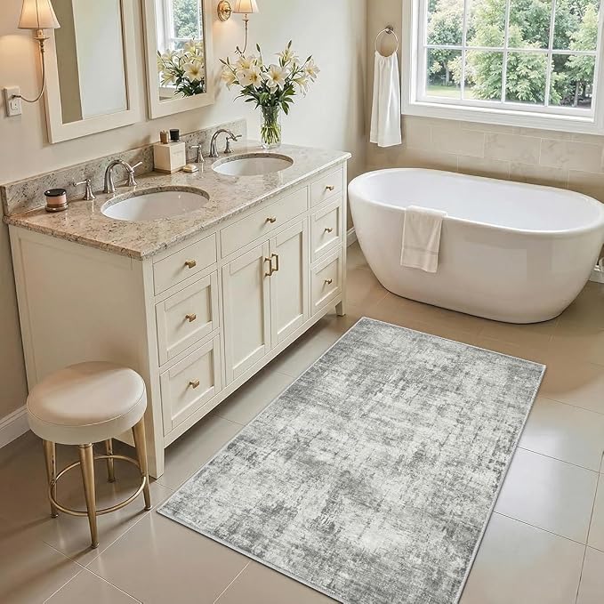 2x3 Rug for Entryway Hallway-No Slip Soft Carpets Modern Abstract Indoor Floor - Image 3