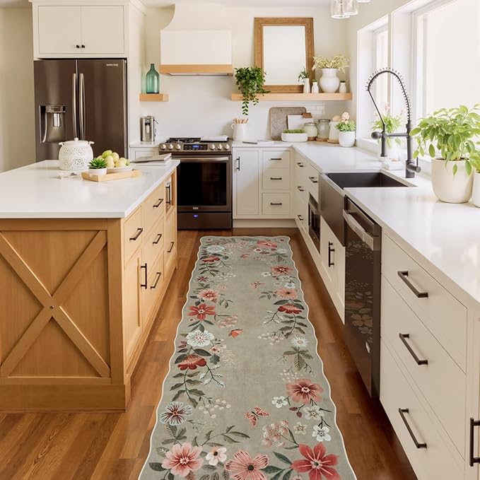 Lahome Floral Runners for Hallways, Soft Washable Runner by Lahome