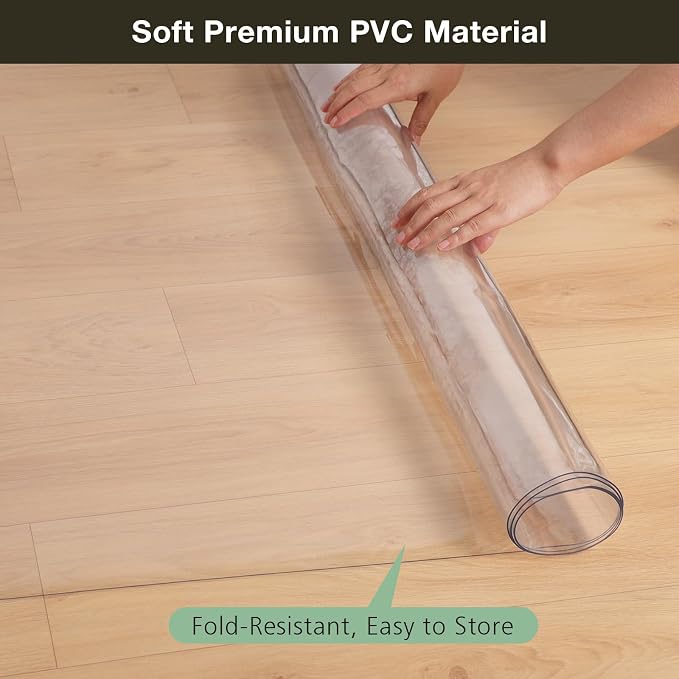 Crystal Clear Floor Mat 3×5ft, Upgraded Easy Flat Waterproof Vinyl Rug Cover - Image 7