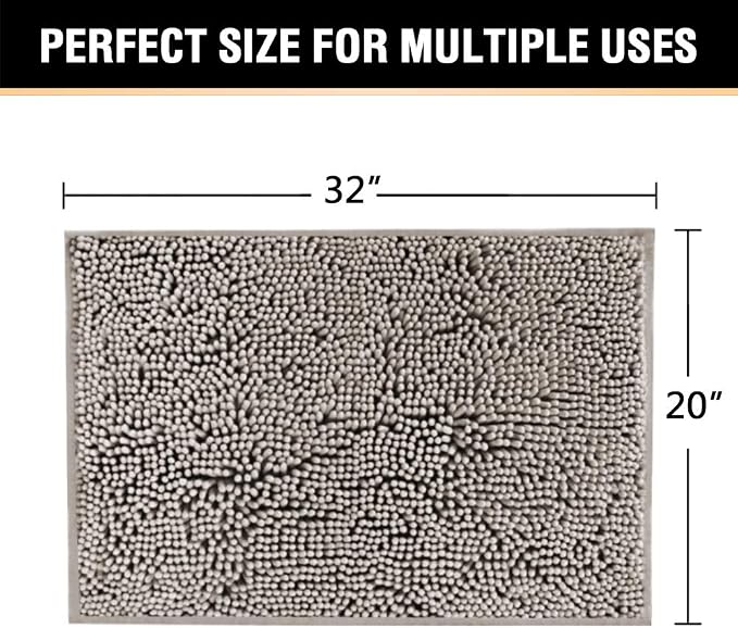 H.VERSAILTEX Chenille Bath Rug Non-Slip Bathroom Rug Shag Shower Mat - Image 2