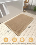 AMOAMI Upgraded Waffle Bath Mat, Super Absorbent Non Slip Bath Mats - Image 2