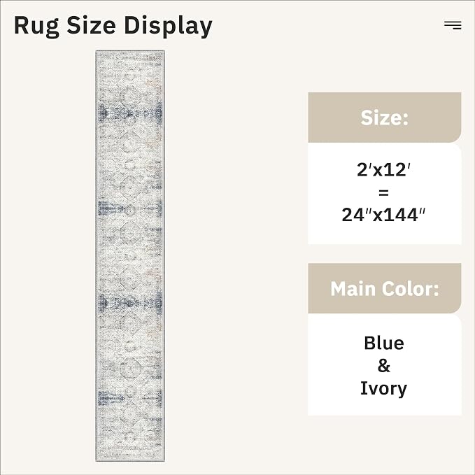 Soalmost Runner Rug 2x12 Washable Non-Slip Hallway Runner Rugs - Image 5