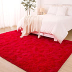 BENRON Fluffy Rugs for Living Room 6x9 Red, Washable Large Area Rugs for - Image 6