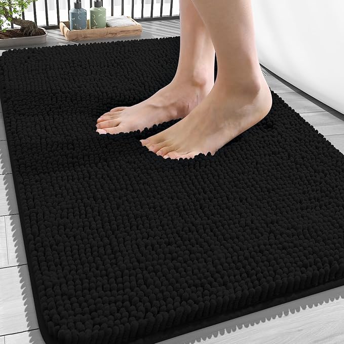 OLANLY Bathroom Rugs 34x21, Extra Soft Absorbent Chenille Bath Rugs, Rubber by OLANLY