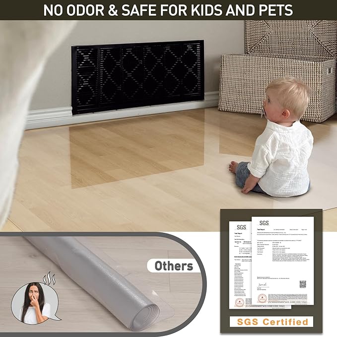 Area Floor Mat for Under High Chair, Spill Resistant Hard Floor Protector Cover - Image 4