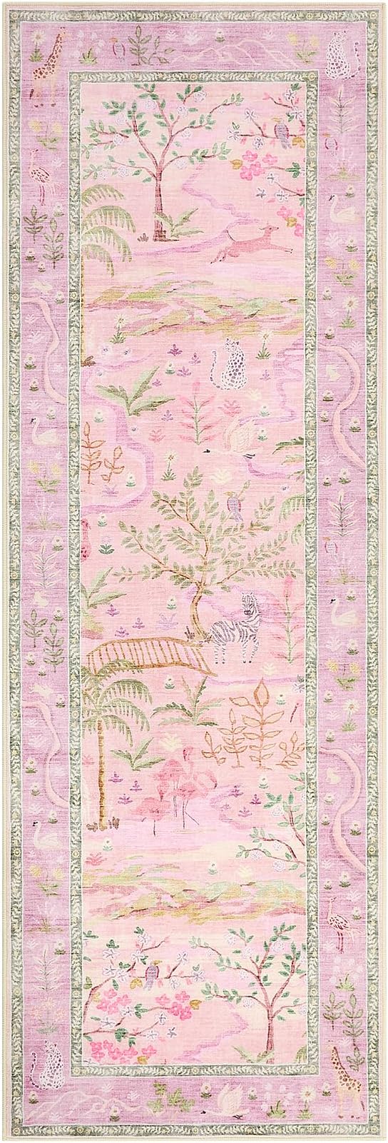 2x6 Hallway Runner Rug Non Slip Forest Nursery Runners Washable Stain Resistant - Image 4