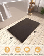 AMOAMI Upgraded Waffle Bath Mat, Super Absorbent Non Slip Bath Mats - Image 2