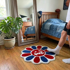 Trippy Happy Face Rug 4th of July Bathroom Rugs Patriotic Independence Day - Image 5