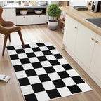 Terrug Black and White Checkered Rug - Image 3