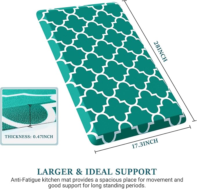 WISELIFE Kitchen Mat Cushioned Anti-Fatigue Kitchen Rug, 17.3"x 28", Non Slip - Image 2