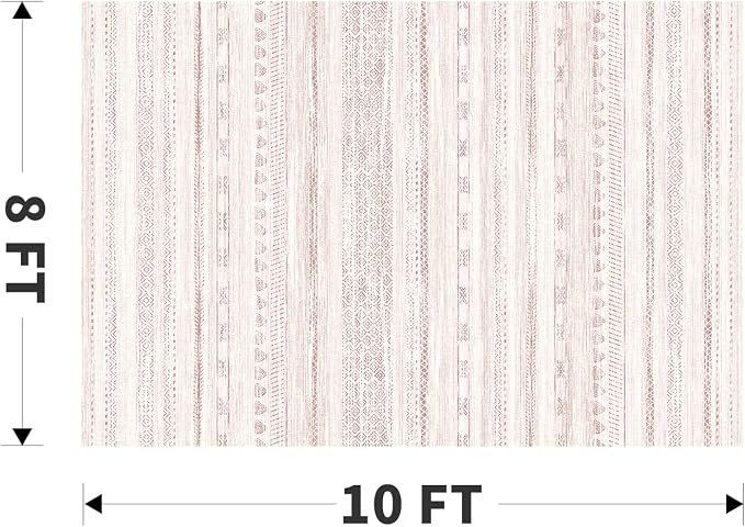 8x10 Pink Area Rugs for Living Room Machine Washable Rug Distressed Girls - Image 2