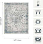 Rugxara 8x10 Washable Area Rug for Living Room, Extra Large Neutral Vintage - Image 2