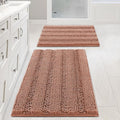 H.VERSAILTEX Bathroom Rug Set, 2 Piece Non Slip Thick Soft Chenille Striped by HVERSAILTEX