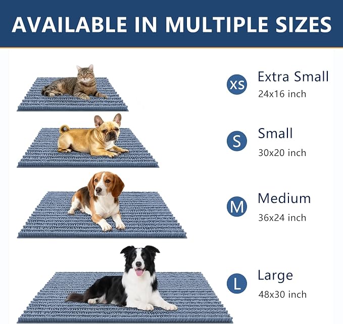 Smiry Dog Door Mat for Muddy Paws 59x24, Absorbent Dirt Trapper, Non-Slip - Image 3